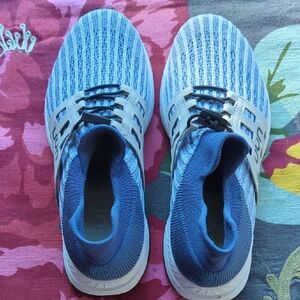 Blue and Gray Athletic Sneakers